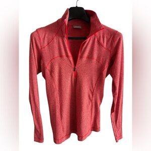Columbia Women's Small Pink n Gray Quarter-Zip Fitted Top